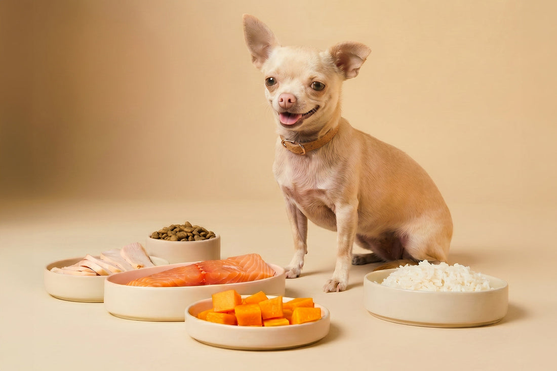 Porción de alimento específico para Chihuahua en cuenco pequeño