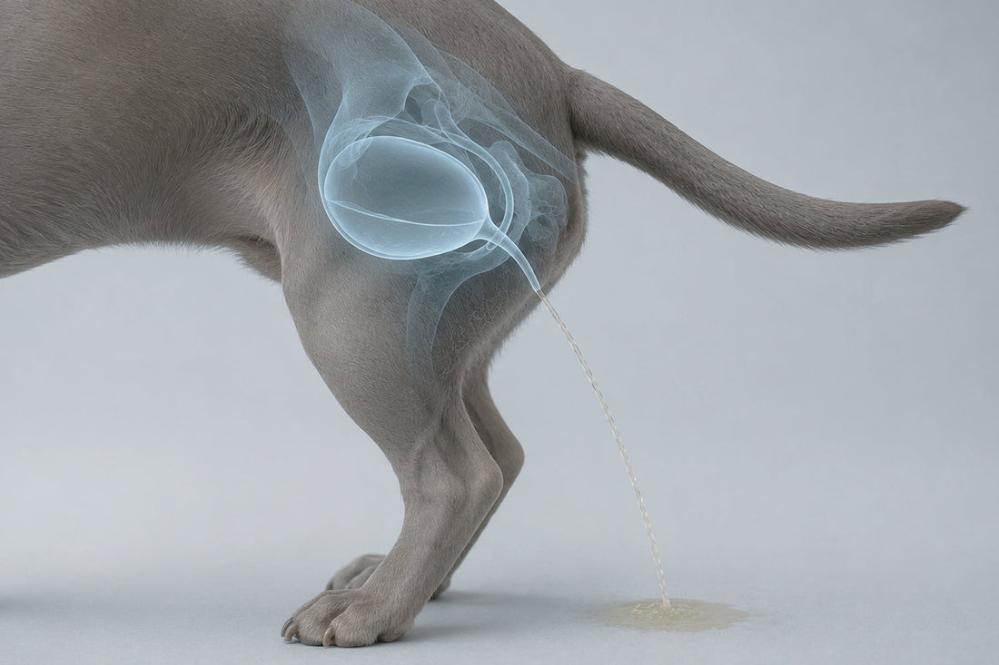 Perro comiendo pienso especial para cálculos urinarios