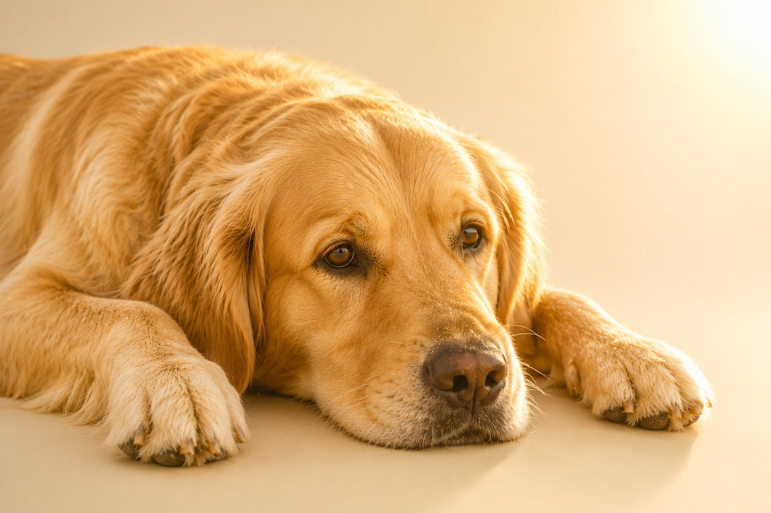 Perro descansando a la sombra durante un día caluroso de verano