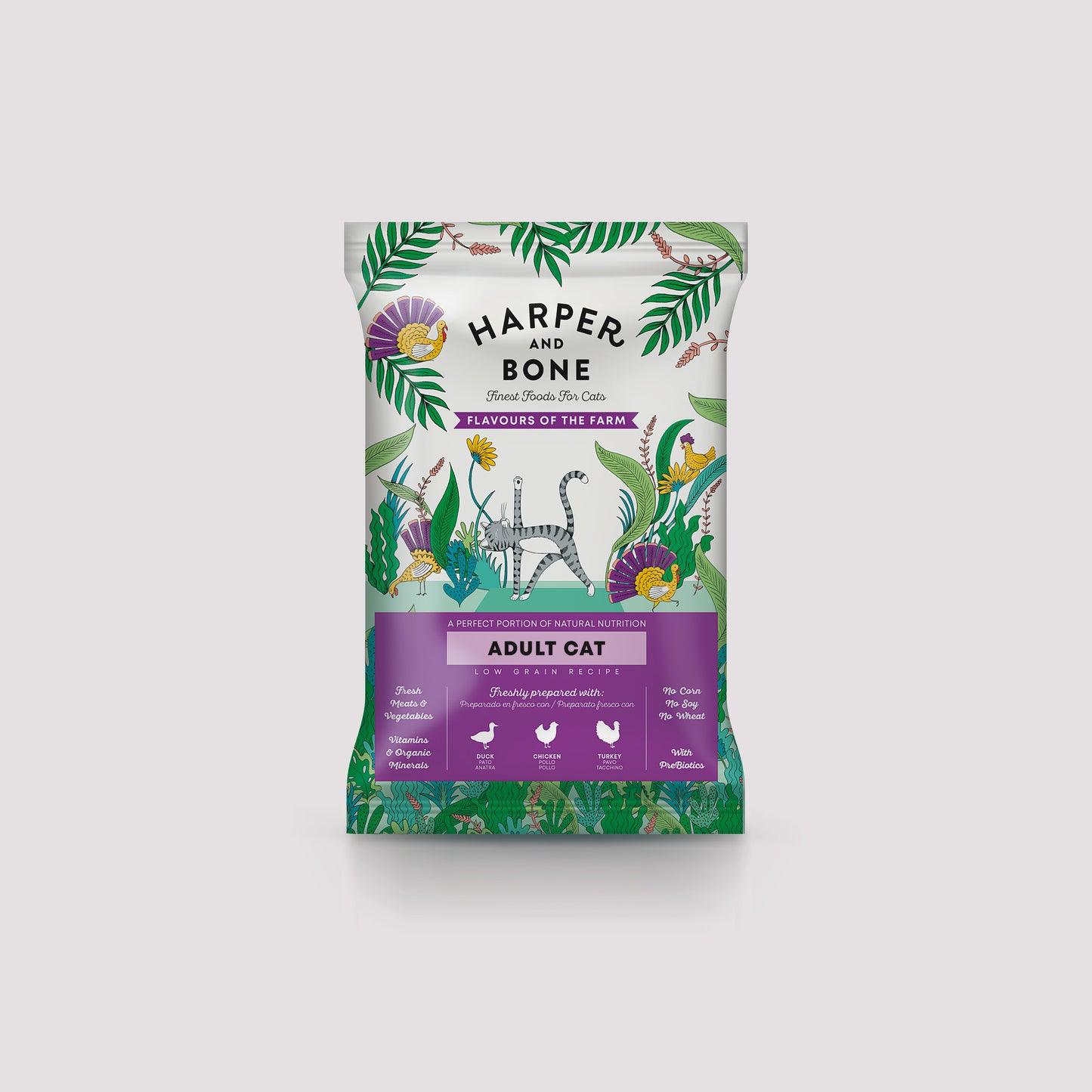 Sobre muestra Harper & Bone Adult Cat Flavours of the farm de 70g