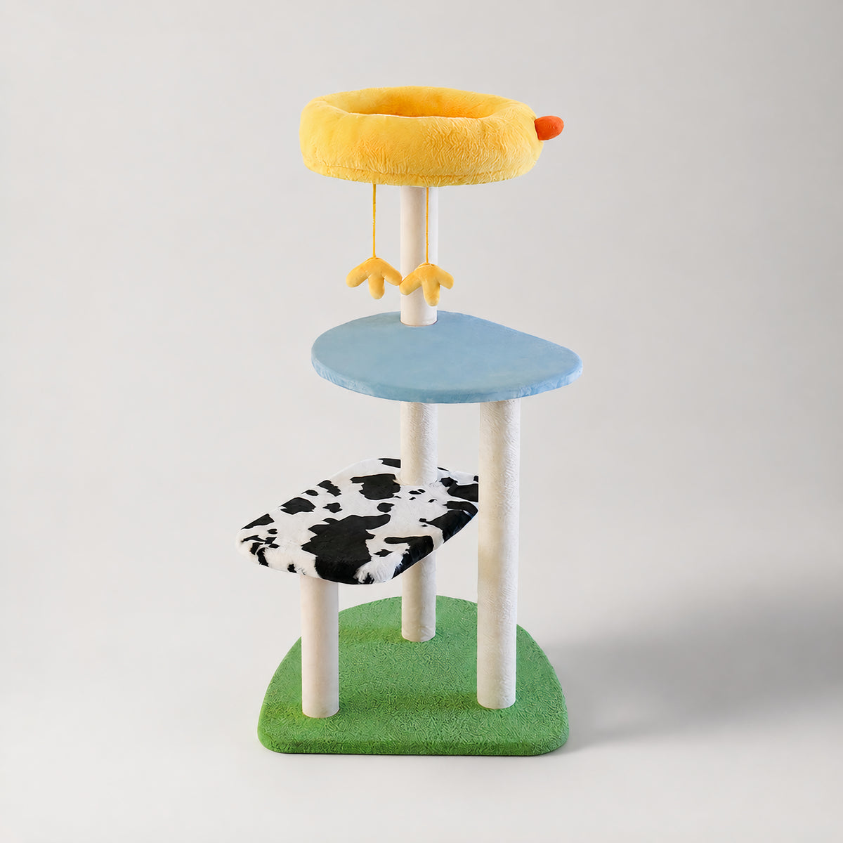 Árbol Farm Chicken de Zeze con nido amarillo en forma de pollito para gatos