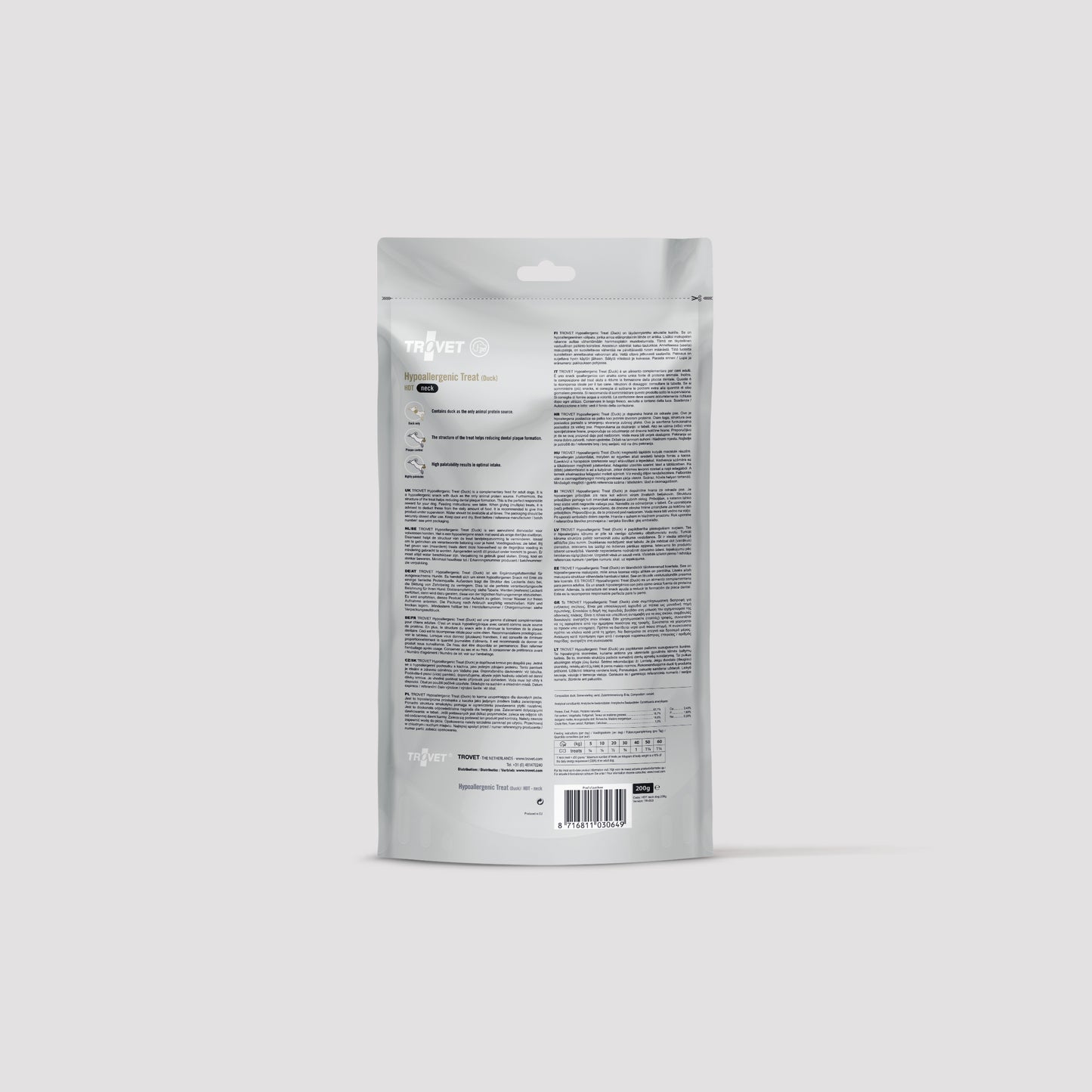 Hypoallergenic Treat - Duck neck - 200g - dog