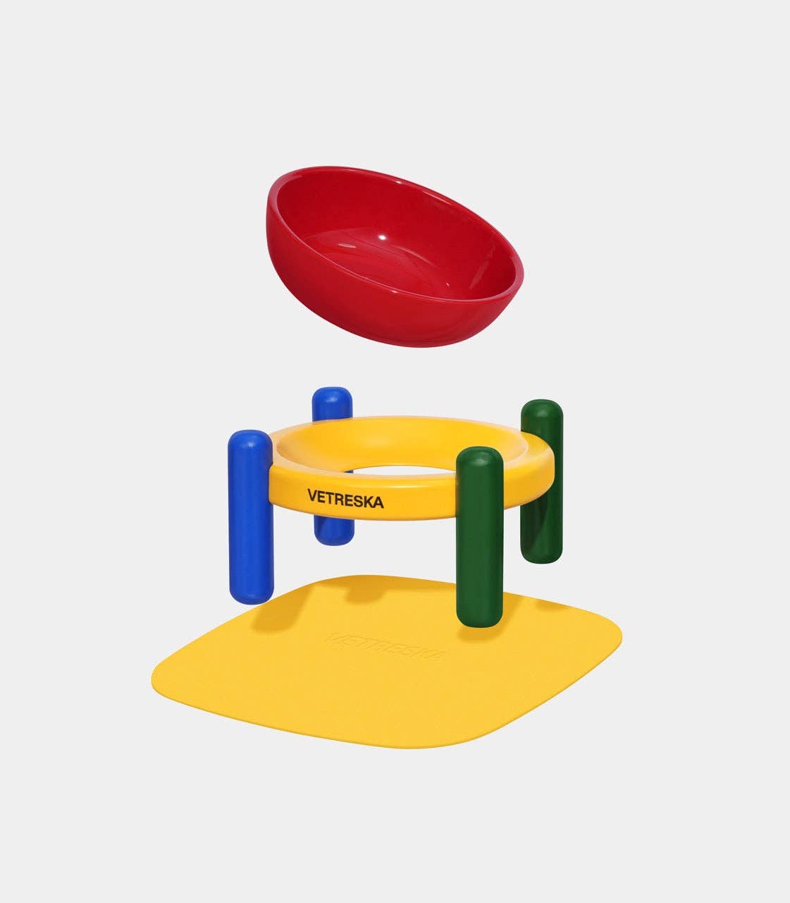 Chroma Ceramic Pet Bowl & Mat Set - miska