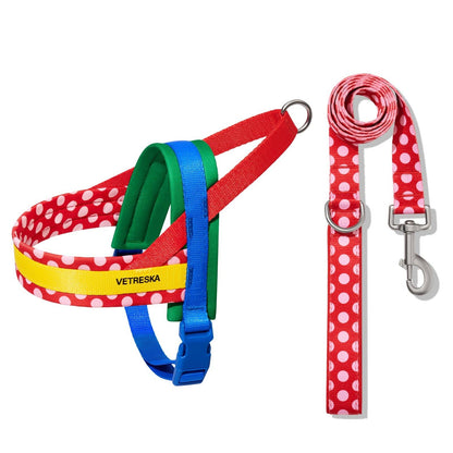 Chroma Pet Harness & Leash Set Red