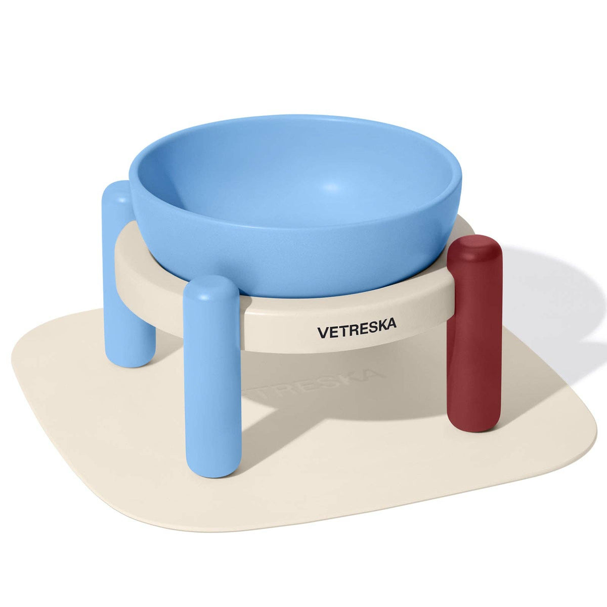 Mist & Merlot Ceramic Pet Bowl & Mat Set - miska