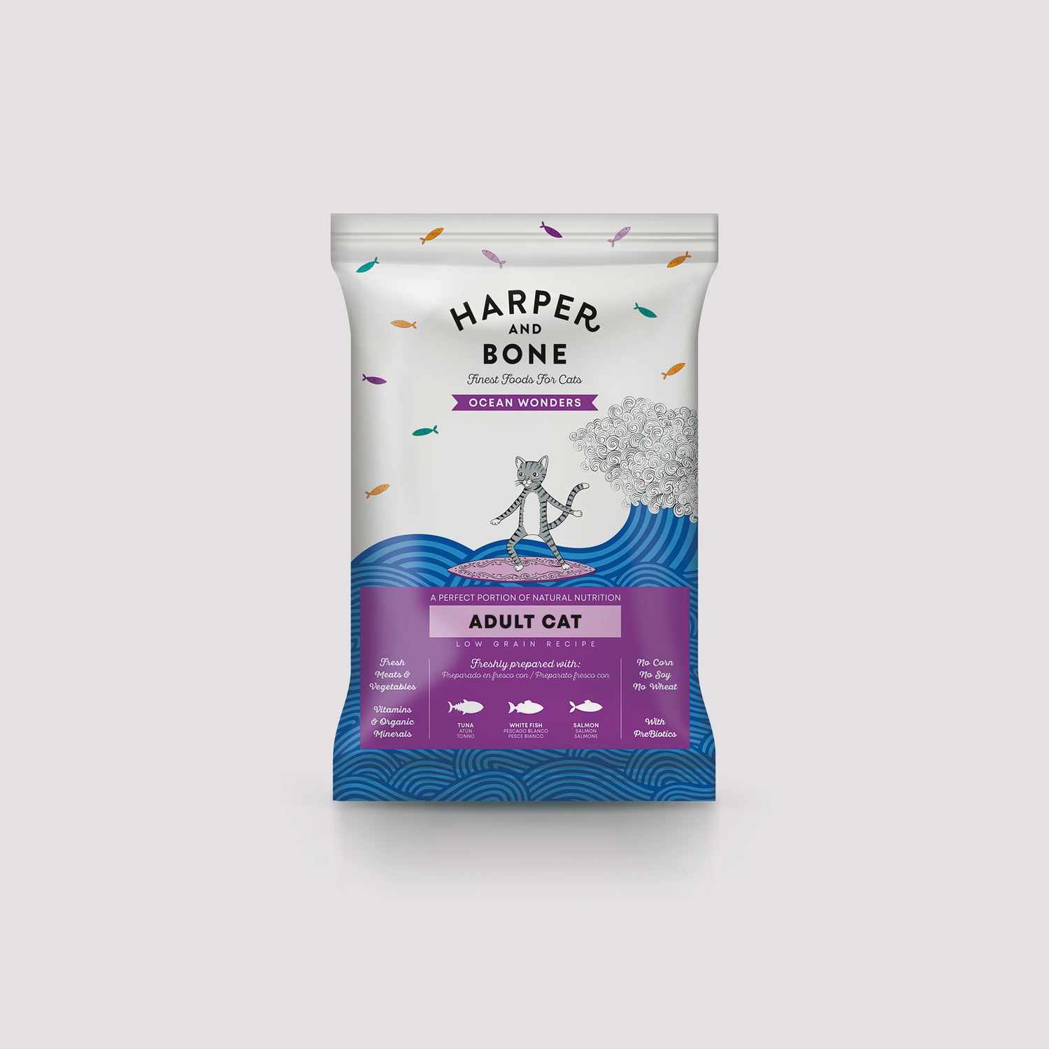 Sobre muestra Harper & Bone Adult Cat Ocean Wonders de 70g