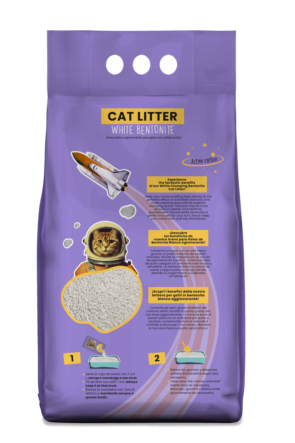 Cat's Best Original Biodegradable Cat Litter - 30 Liter Bag, Highly Absorbent & Clumping