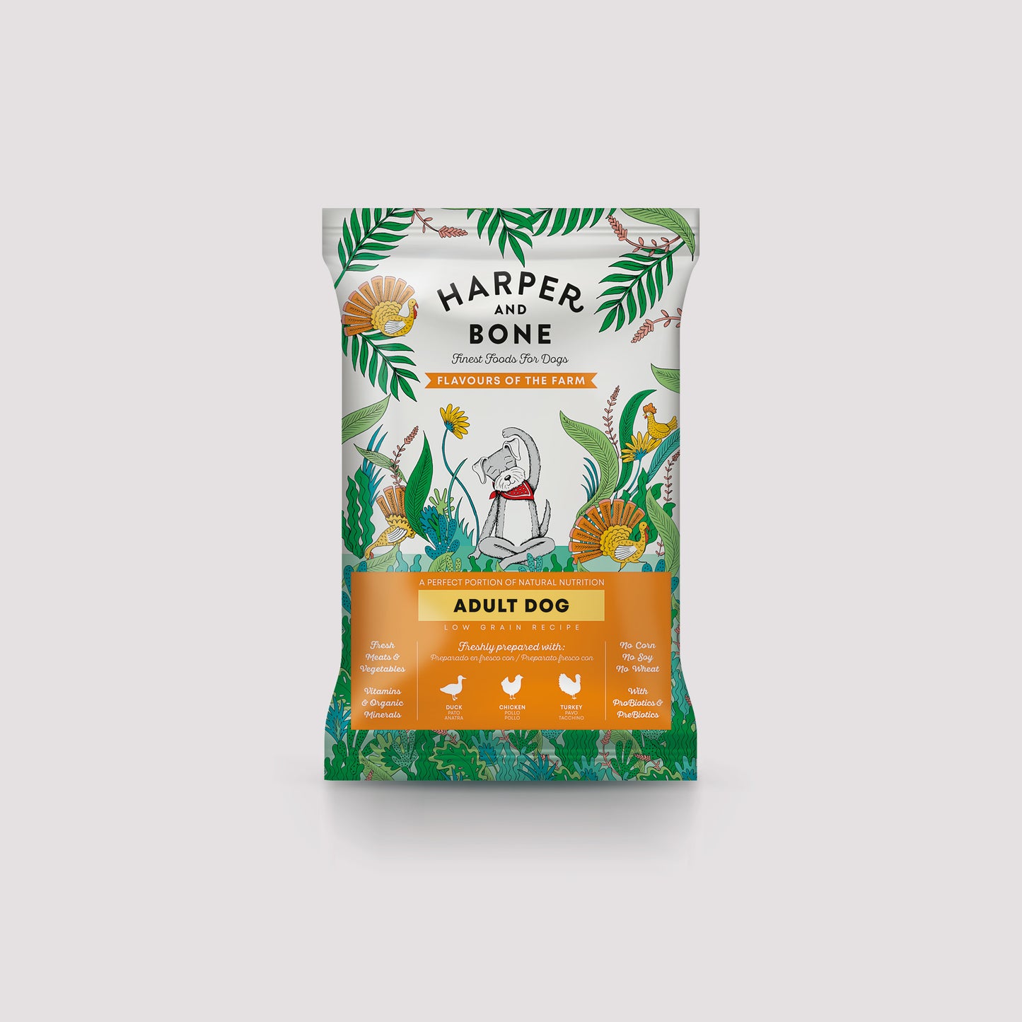 Sobre muestra Harper & Bone Adult Medium Flavours of the farm de 100g