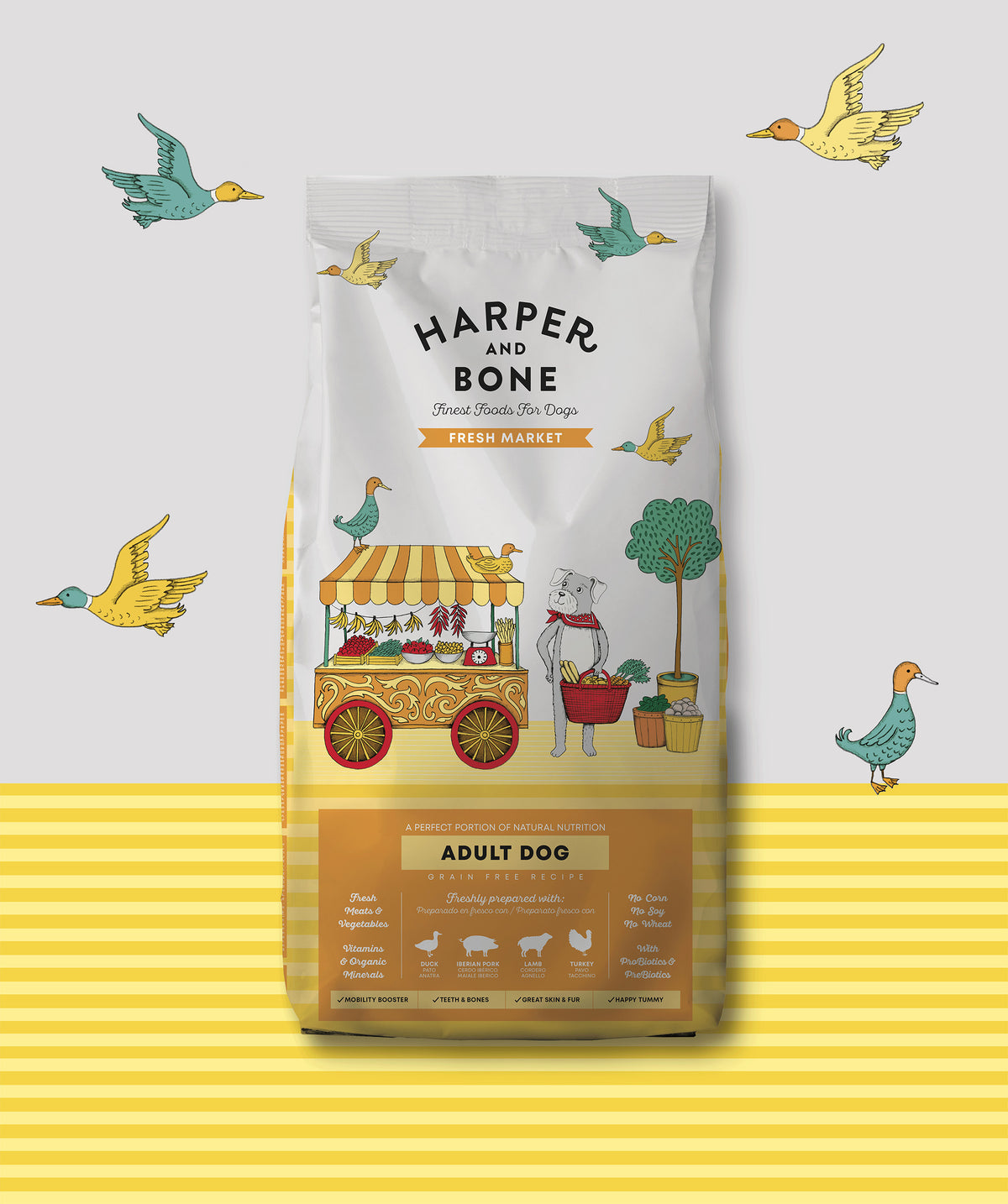 Pienso Para Perros Adultos Y Senior Harper & Bone Light - Saco De 2 Kg, Sin Cereales, Control De Peso | Con Glucosamina Y Condroitina
