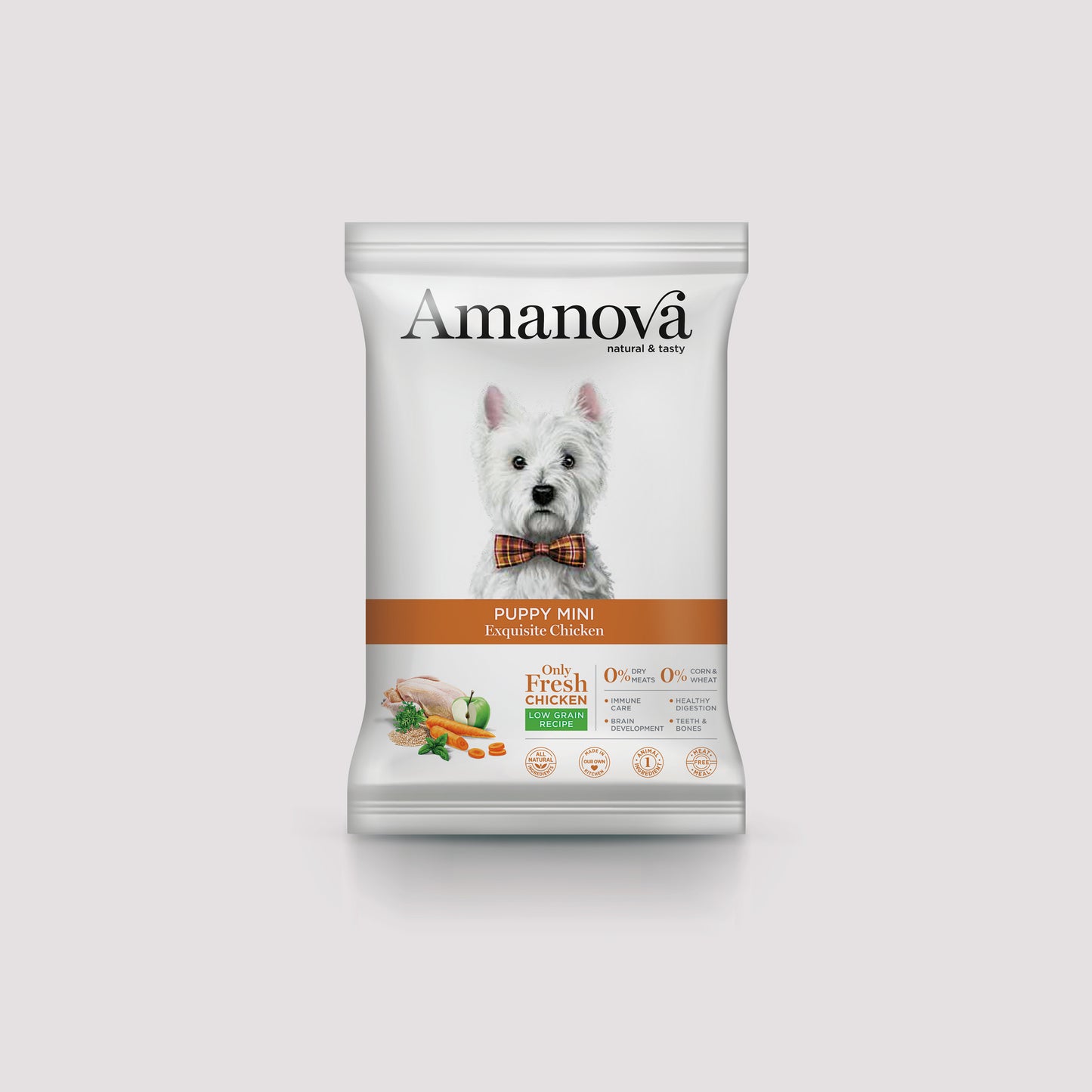 Muestra de pienso Amanova Puppy Mini Exquisite Chicken 100 gramos para cachorros