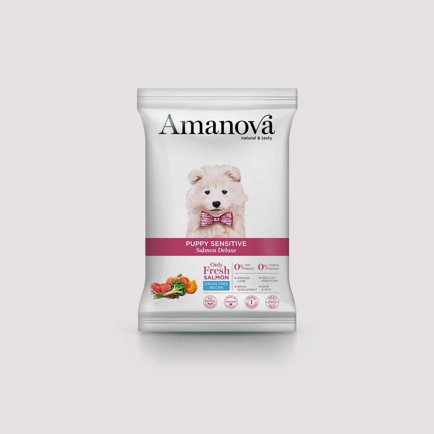 Amanova GF Puppy Sensitive Salmon Deluxe dla szczeniąt, próbka 100g