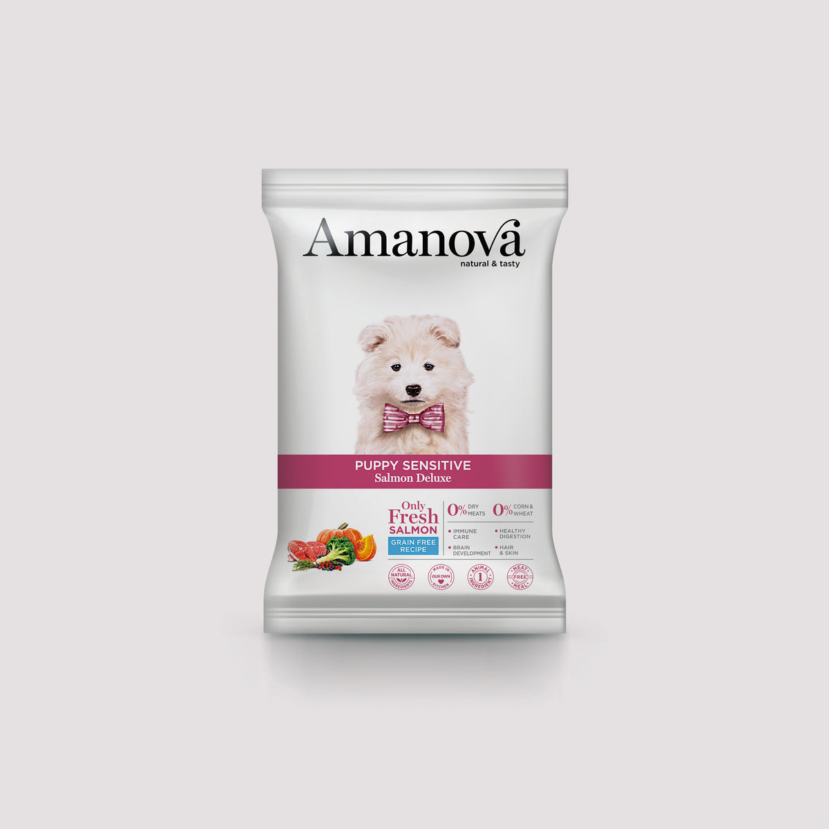 Amanova GF Puppy Sensitive Salmon Deluxe dla szczeniąt, próbka 100g