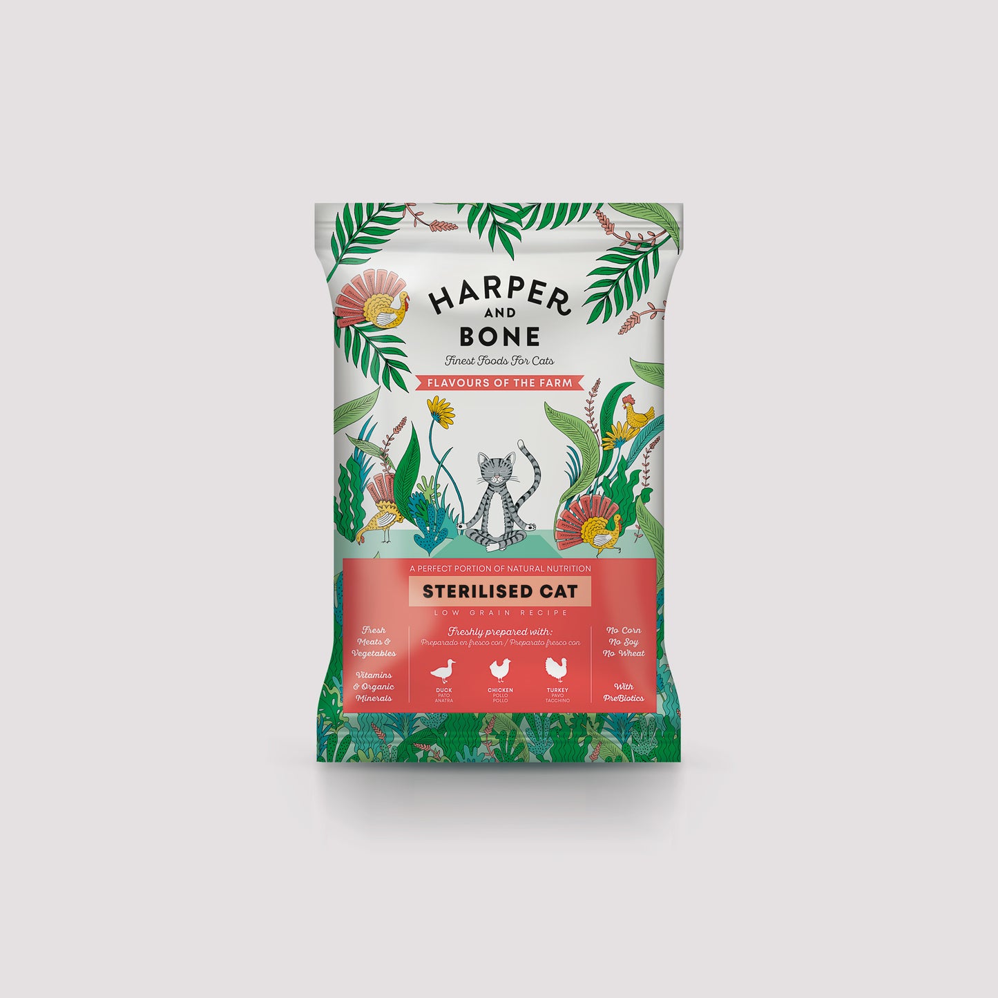 Sobre muestra Harper & Bone Sterilised Cat Flavours of the farm de 70g