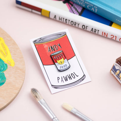 Andy Pawhol Cat Artist Pin