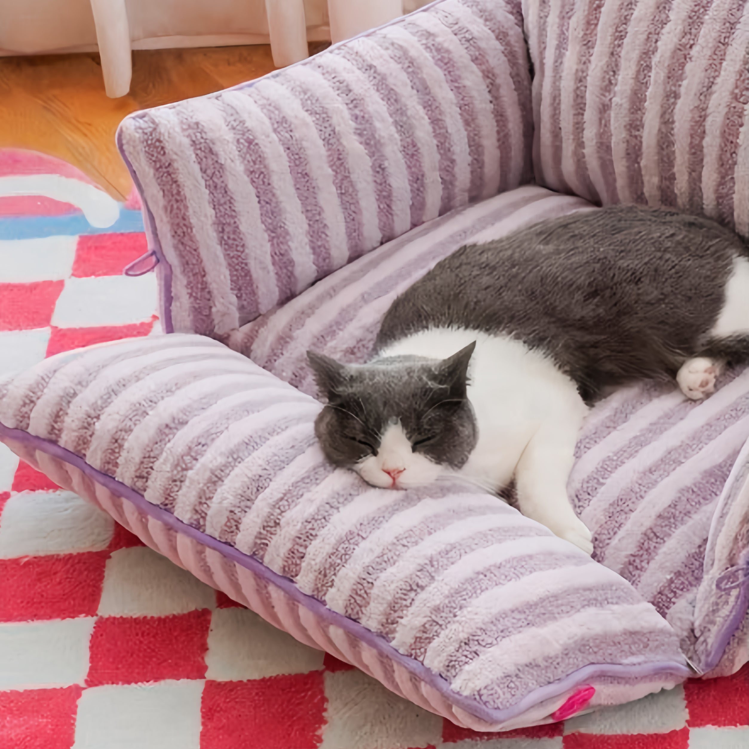 Sofa purple stripes