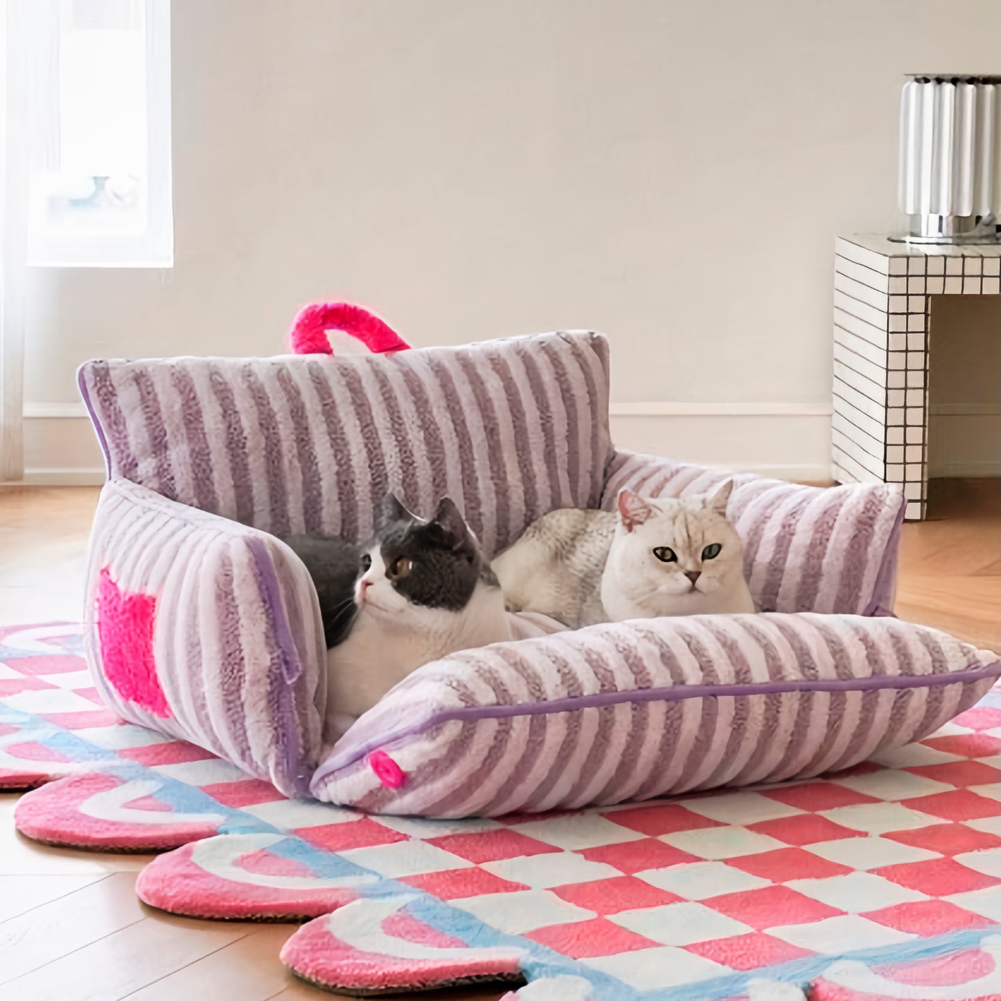 Sofa purple stripes